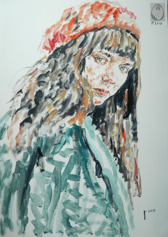 oil on paper - olio su carta di Piro